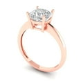 thumbnail image 2 of Solitaire Engagement Ring for Women - 2ct Moissanite in 14K Rose Gold Promise Ring, 2 of 6