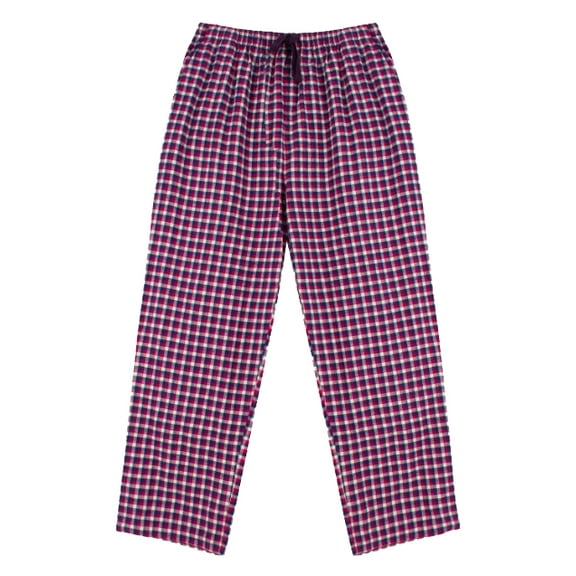 BYC Women's Cotton Elastic Waist Sleep Lounge Soft Pink Plaid Pajama Pants (Pink, L)