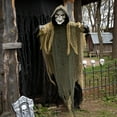thumbnail image 3 of Morris Costumes 6 ft Hanging Animated Reaper with Light-Up Eyes - Gray, 3 of 3