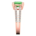 thumbnail image 3 of 3.96ct cushion cut green Zircon 14k rose gold Bridal Wedding Engagement Promise Anniversary Ring for Women size 11, 3 of 7