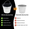 thumbnail image 3 of Trianu 2 Pcs Grease Bucket Liners, Reusable Silicone Grease Bucket Liner for Traeger Drip Tray Liner for Pit BOSS Pellet Grill Traeger Pro Series Ironwood 650/885 Grill Accessories, Black, 3 of 7