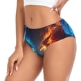 thumbnail image 2 of Balery Red And Blue Fire Dragon C Ropa Interior de Algodón para Mujer con Dibujo – Braguitas Cómodas y Elásticas, Estilo Clásico-Medium, 2 of 6