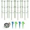 thumbnail image 1 of 4 piezas de soporte para plantas de jardín, jaula para cultivo de tomates, jaula para plantas trepadoras, con 4 piezas de orejas de autorriego y 1 pieza de línea de amarre para plantas con flores, suministros para plantas trepadoras de tomate de 45 cm brillar Electrónica, 1 of 5