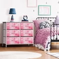 thumbnail image 2 of Songqin Dresser with 6 Drawers Fabric Storage Tower Organizer – Steel Frame, Wood Top, Easy Pull Bins for Bedroom, Closet, Hallway, Office-Pink Tie Dye, 2 of 12
