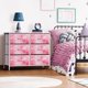 thumbnail image 2 of Songqin Dresser with 6 Drawers Fabric Storage Tower Organizer – Steel Frame, Wood Top, Easy Pull Bins for Bedroom, Closet, Hallway, Office-Pink Tie Dye, 2 of 12