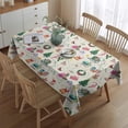 thumbnail image 2 of Beige Christmas Santa Pattern Rectangle Tablecloth 60"x84",Waterproof Polyester Rectangle Table Cloth, Wipeable Spillproof Polyester Tablecloth for Dining, Camping, Indoor and Outdoor, 2 of 5