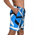 thumbnail image 4 of Shorts de Plage Imprimés Été Bleu et Blanc Hawaii Short de Course Confortable Personnalisé DIY, 4 of 5