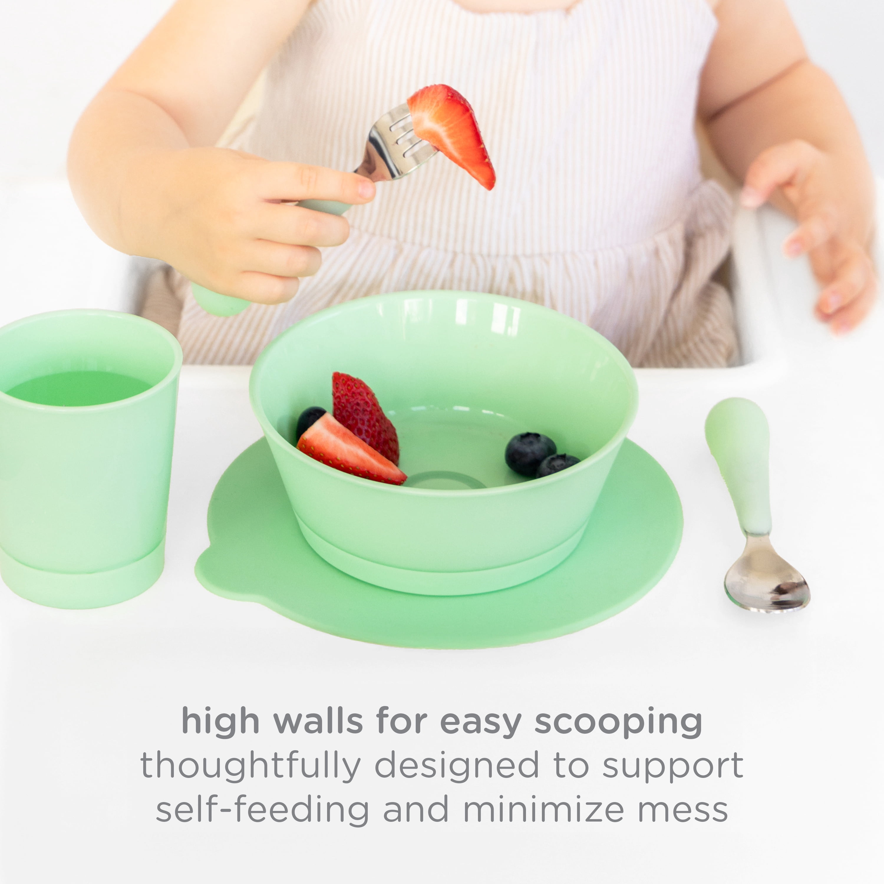 Ubbi Suction Bowls with Interchangeable Suction Base for Babies and Toddlers, 2 Pack, Polaris Blue