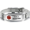 thumbnail image 1 of LAICAIW Red Medical Alert ID Bracelet for Women Mens Emergency First Aid Health Alert Laser Engraved Stainless Steel Adjustable PVC Band Bracelets for Elderly, 1 of 7