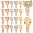 thumbnail image 4 of MasteelfCA 100PCS Forest Animals Wood Craft Clips with Twine Photo Clips Clothespin for Hanging Picture, 4 of 8