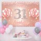 thumbnail image 4 of Fondo De Pancarta De Feliz Cumpleaños Número 31, Suministros De Decoración Para Fiesta De 31 Cumpleaños Para Mujeres O Hombres, Oro Rosa, 4 X 6 Pies, 4 of 5