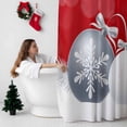 thumbnail image 5 of Christmas Bathroom Shower Curtain Grey Xmas Ball Snowflake Pine Leaf Red Background Waterproof Washable Shower Curtains for Bathtub Bath Decor with Grommets and Hook 72 X 84 Inch, 5 of 8