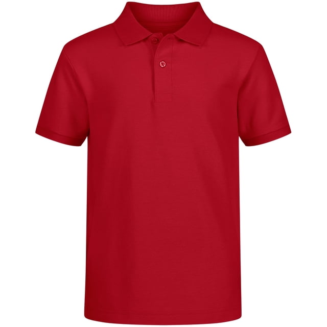 Camisa IZOD para Niños Uniforme Escolar Manga Corta Roja Talla 6