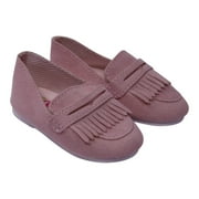 Arianna Baby Pink Suede Loafers Fits 18 inch Dolls