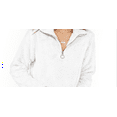 thumbnail image 2 of Self Esteem Women's Fleece Jackets WHITE - White Fleece Pullover Size Large, 2 of 3