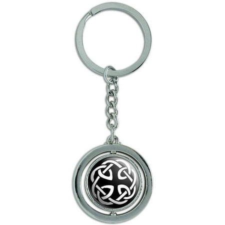 - Celtic Knot Spinning Round Metal Key Chain Keychain Ring