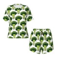 thumbnail image 2 of Yiaed Cute Broccoli Print Short Sleeve Pajama Sets for Women Casual Crew Neck 2 Piece Lounge Sets Women's Short-Sleeved Pajama-Large, 2 of 5