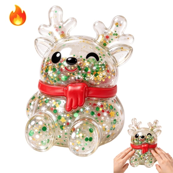Clearance! Reindeer Christmas Squishies Toys, Fidget Sensory Toys for Stress Relief, Squishies Dumpling Squeeze Figure for Kids Adults