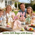 thumbnail image 2 of Boho Bunny Easter Goodie Bags Set, 12/24/36 Pcs Easter Bunny Goodie Bags, Rabbits Treat Bags With Ribbon, For School, Church, Office Parties (36PCS), 2 of 6