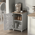 thumbnail image 3 of JOINICE Small Accent Storage Cabinet with Single Door,Decorative End Side Table Cabinet with Solid Wood Legs and Adjustable Shelf,for Living Room Bedroom,White, 3 of 8