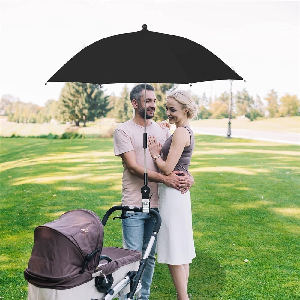 Sugagale Adjustable Sun Shade Umbrella with Clamp for Strollers, Beach Chairs, and Wheelchairs
