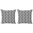 thumbnail image 1 of Ambesonne Floral Throw Pillow Cover 2 Pack, Blooming Spring Nature, 18", Pale Grey Vermilion Grey, 1 of 2