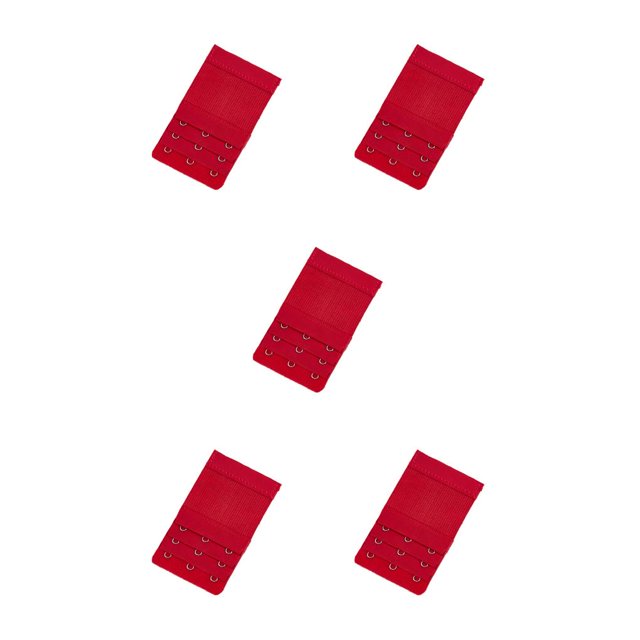 Baohd Extension Strap Bra Extender Buckle 3 Rows 3 Hooks Women Multicolor Lengthened Band Lingerie Replacement Intimates wine red 5Set