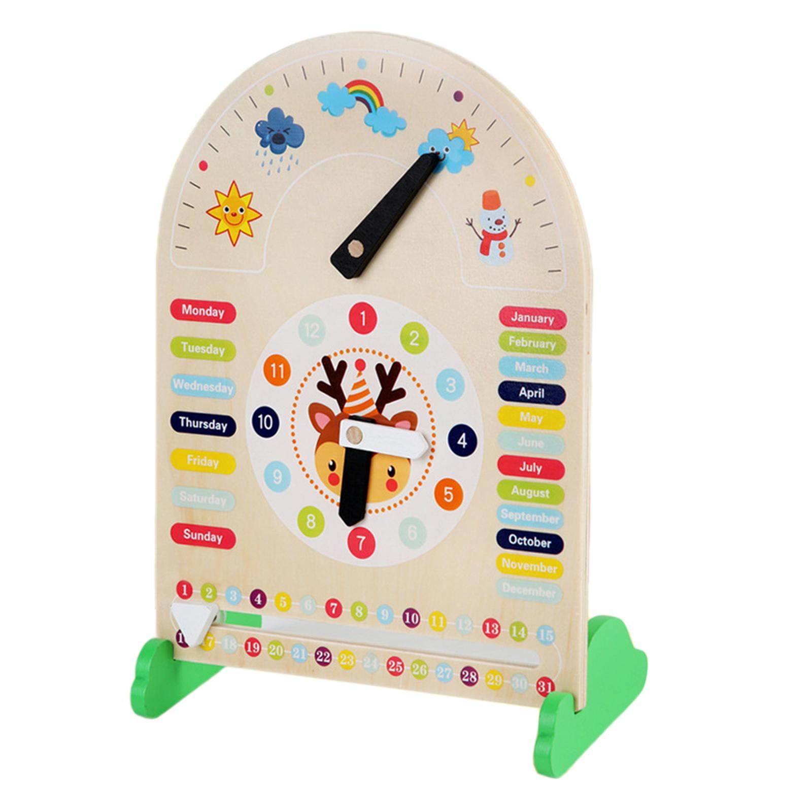 Wooden Toys Preschool Education Clock clock for learning Season Weather