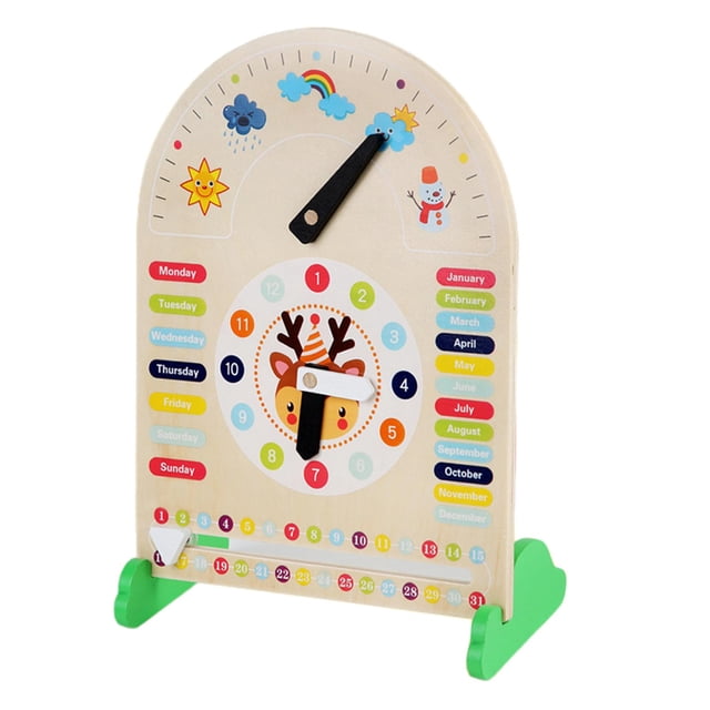 Reloj de Juguete Educación temprana Reloj Ayudas educativas Reloj de aprendizaje Fecha meteorológica Calendario funciones Reloj Niños