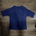 thumbnail image 3 of HBGVBA Men Summer Plus Size 2 Piece Outfit Linen Solid Color Loose Shorts Breathable V-Neck Button Short Sleeve Set, 3 of 4