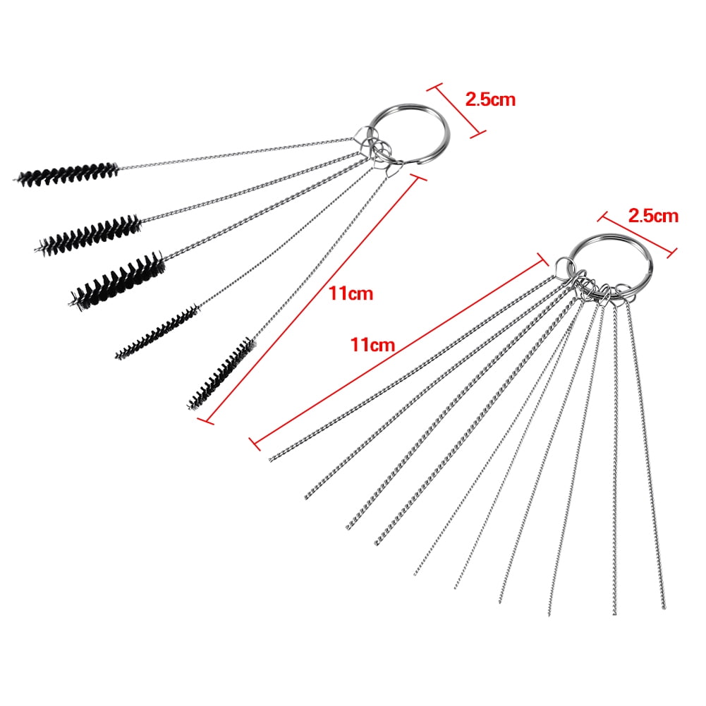 Car Carburetor Carbon Dirt Jet Remove Set 10 Cleaning Needles /& 5 Brushes Tools^