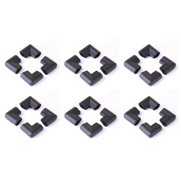 24Pcs Esquina De Parachoques Protectores Para Borde Table Seguridad De Bebes Negro