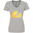 thumbnail image 3 of Inktastic Space Outerspace Moon and Astronaut Women's V-Neck T-Shirt, 3 of 5