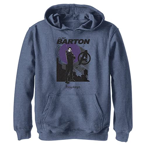 Hawkeye Clint Barton Stance Poster Boys Hoodie, Navy Blue Heather, Large