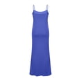 thumbnail image 7 of Nuoqisi Round Neck Sleeveless Solid Strap Tank Women's Long Slim Fit Dress - Fitted Maxi Dress with Minimalist Design, 7 of 7