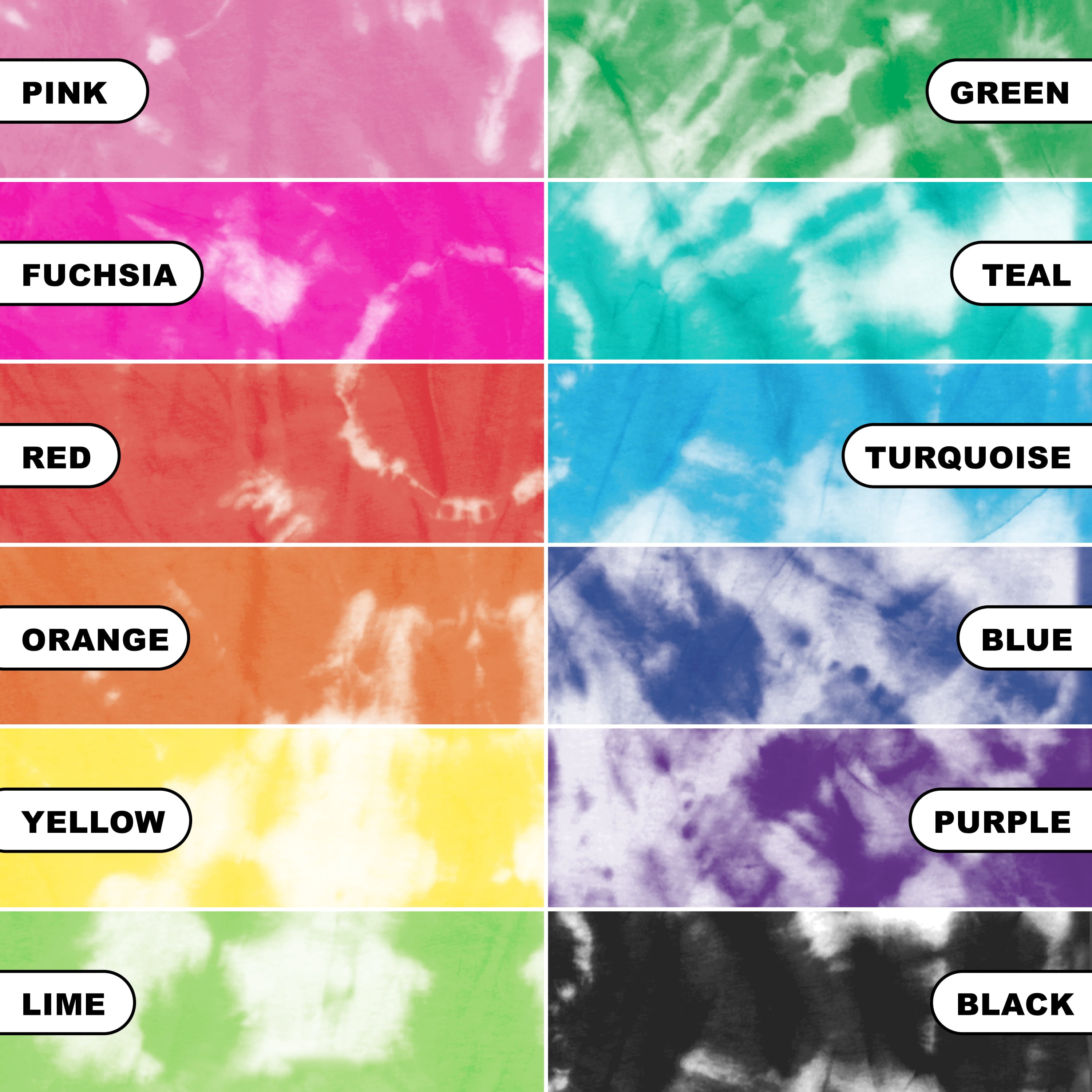 Create Basics Tie Dye Party Tub with 18 Pre-Filled Bottles, Dye Refill Packs and Accessories