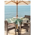 thumbnail image 3 of Outdoor Tablecloths with Umbrella Hole & Zipper, Boho Tropical 60x60 Inch Square Tablecloths, Summer Palm Leaves Botanical Beige Waterproof Table Cloth, Patio/Pool/Picnic Table Covers, 3 of 8