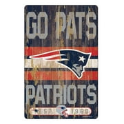 New England Patriots Sign 11x17 Wood Slogan Design