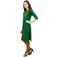 thumbnail image 3 of Phagun Women Solid Pattern Mandarin Collar Straight Kurti Indian Designer Ethnic Dress, 3 of 7