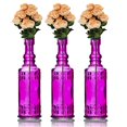 BULK PACK (3) Calista Turquoise Vintage Glass Bottle Wedding Flower