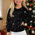 thumbnail image 2 of ITSAME Christmas Sweater for Girls (5-15) Snowflake Polka Dot Print Crewneck Long Sleeve Knit Pullover for Holiday Party Size 13, 2 of 6