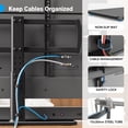 thumbnail image 2 of Universal TV Stand/ Base Tabletop TV Stand with Wall Mount for 32 to 65 inch 4 Level Height Adjustable, Heavy Duty Tempered Glass Base, Holds up to 99lbs Screens, HT03B-002, 2 of 7