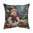 thumbnail image 2 of ToyKingdee Christmas Decorations Winter Snowman Pillow Cover for Sofa Bed Couch, Xmas Tree Pattern Throw Pillow Case for Living Room, Cotton Linen Cushion Cover, 2 of 6