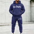 thumbnail image 5 of Mens Los Angeles Graphic Hoodie Sweatsuit 2 Piece Tracksuit Set Casual Athletic Hooded Sweatshirt & Tapered Jogger Pants Suit, 5 of 5