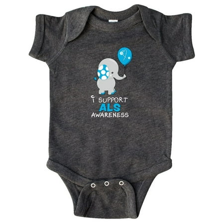 

Inktastic I Support ALS Awareness elephant with balloon Gift Baby Boy or Baby Girl Bodysuit