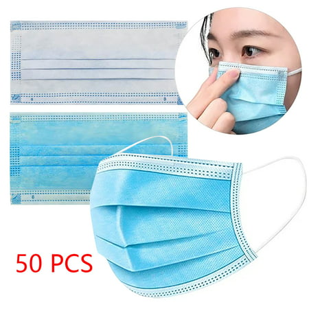 50pcs Disposable 3-Layer Protective Mask Anti Dust Breathable Earloop Mouth Face with box(FDA&CE)