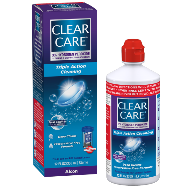 Clear Care Triple Action Cleaning, Clinically Proven 1 In Comfort No Rub Disinfect Solution 12