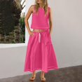 thumbnail image 2 of Prolriy Summer 2 Piece Outfits, Women's Holiday Sleeveless Vest Skirt Line Design Skirt Sets with Pockets Travel Outfits 2 Piece Sets for Women Pink XL, 2 of 8
