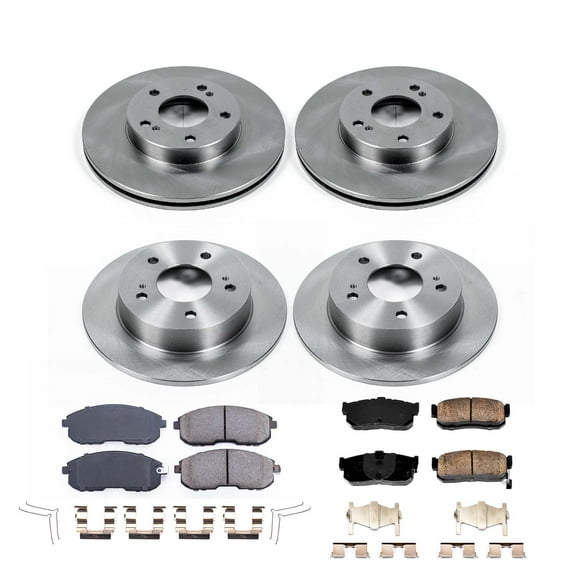 Ultimate Brakes Front and Rear Ceramic Brake Pad and Rotor Kit with Hardware WM81593