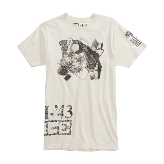 New World Mens Reptile Still Life Graphic-Print T-Shirt (Cream,XXL)